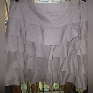 Size 8 Odille Anthropology Brown Tiered Skirt